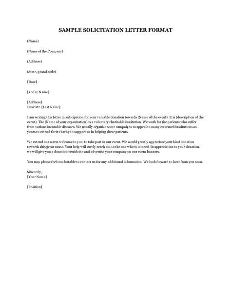 solicitation letter for donation sample|30 Editable Solicitation Letters (Free Samples) .
